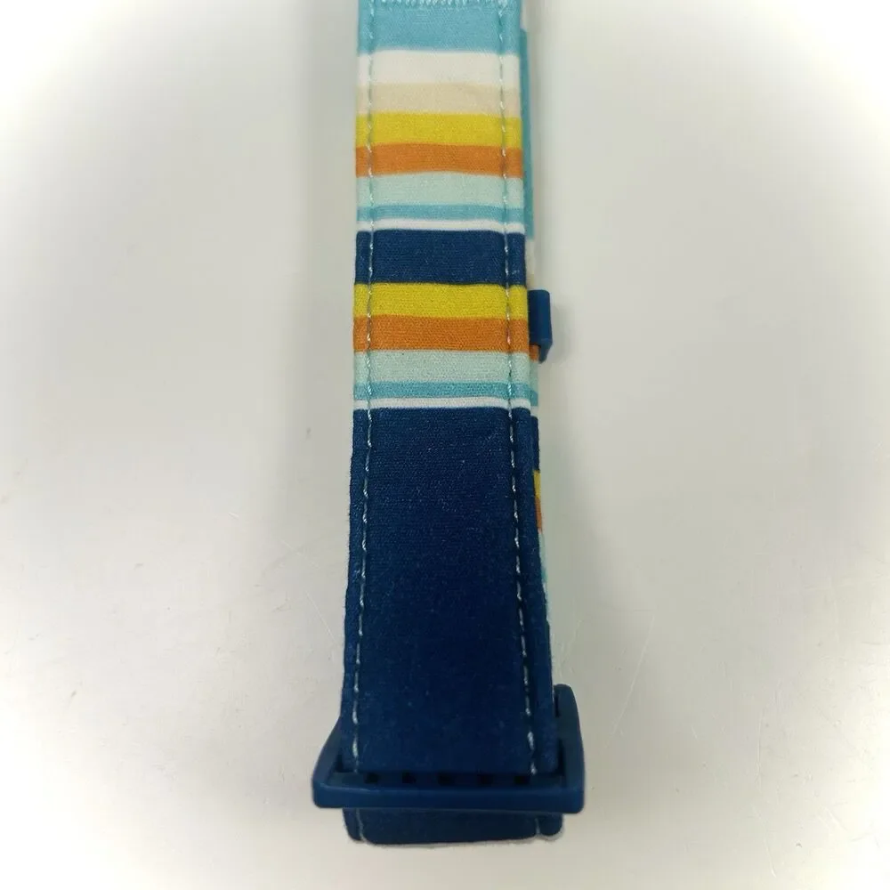 YOULY The Artist Blue/Orange Stripe Dog Collar, Large. By Youly 16-21 NWT